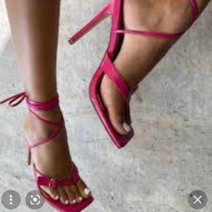 Ego fuchsia lace up heels
